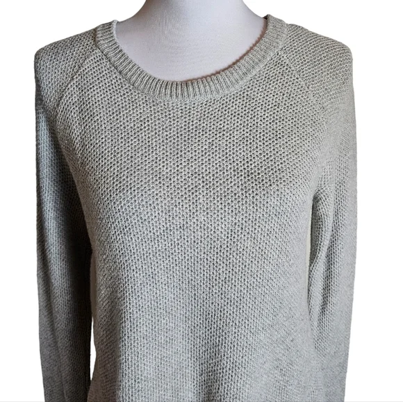 Madewell Province Light Gray Knit Cross-Back Sweater Sz S Crewneck Fall Casual - Picture 4 of 16